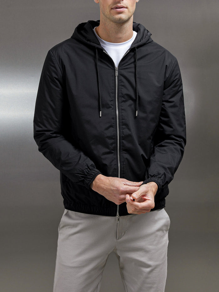 Shell Padded Windbreaker in Black