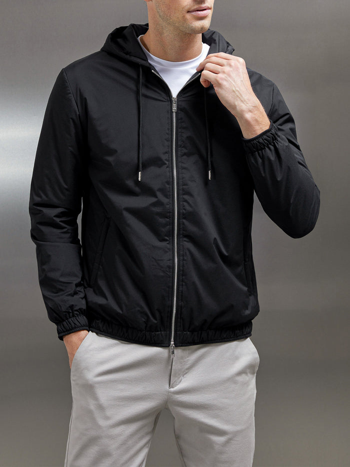 Shell Padded Windbreaker in Black