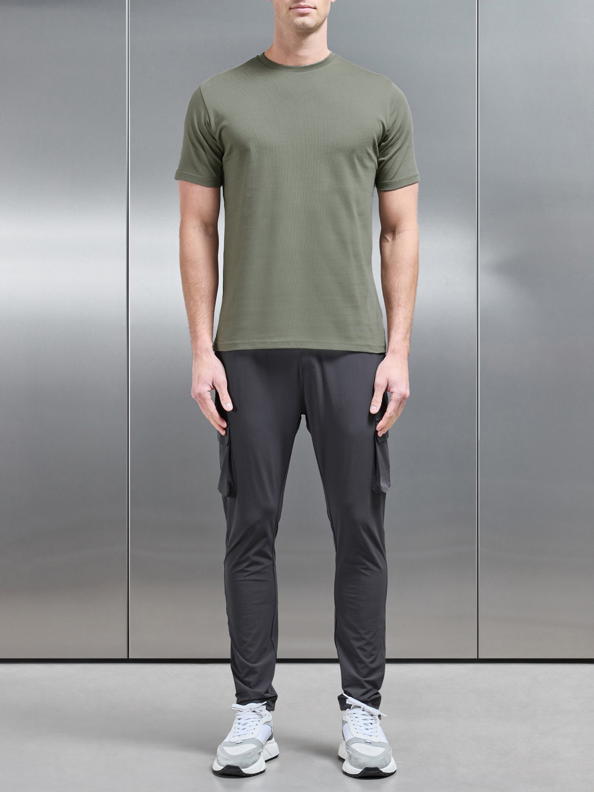 Slim Fit Cotton T-Shirt in Sage