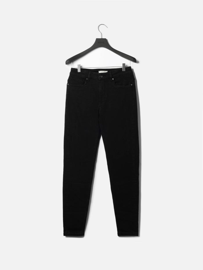 Slim Fit Denim Jeans in Solid Black