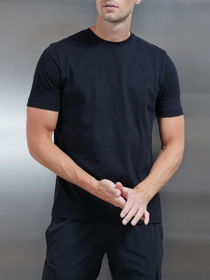 Slim Fit Cotton T-shirt in Black