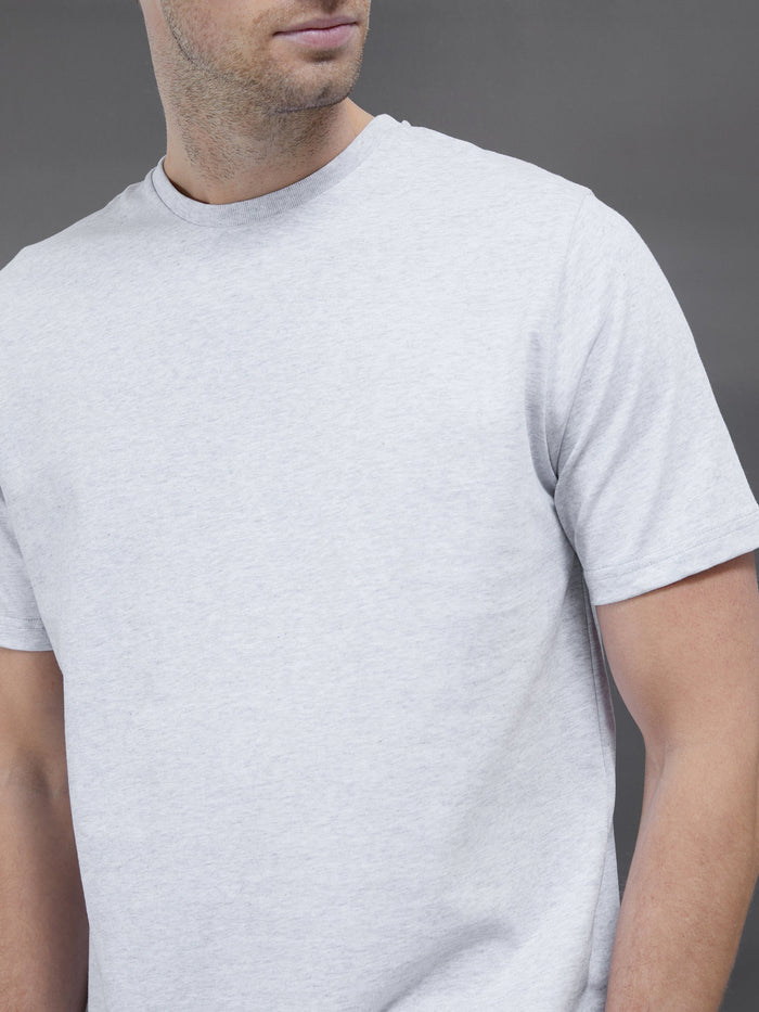 Slim Fit Cotton T-shirt in Marl Grey