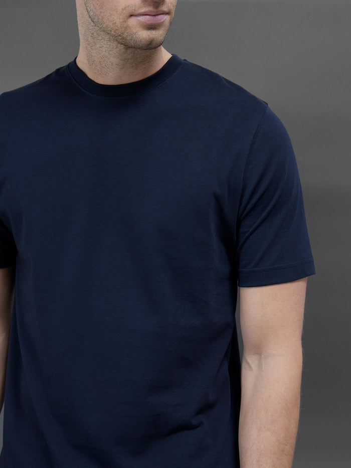 Slim Fit Cotton T-shirt in Navy