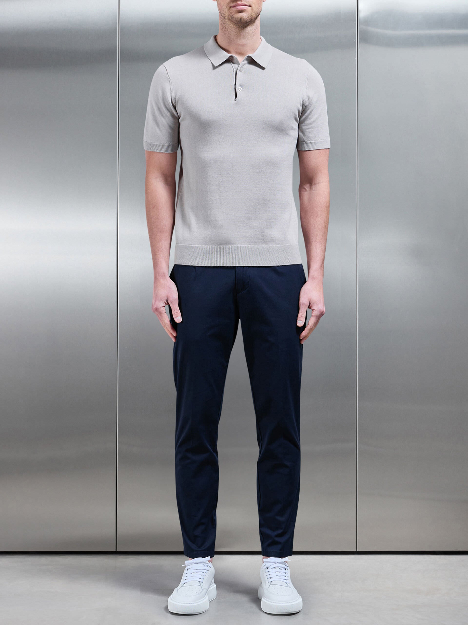 Tailored Side Adjuster Chino Trouser in Navy
