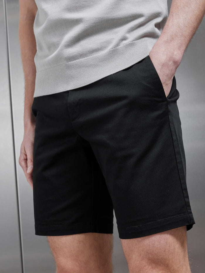 Tailored Chino Short in Black