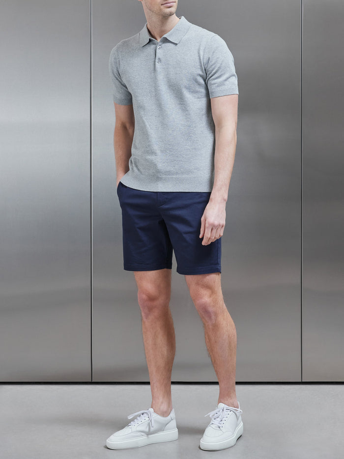 Short Length Tailored Chino Short in Navy