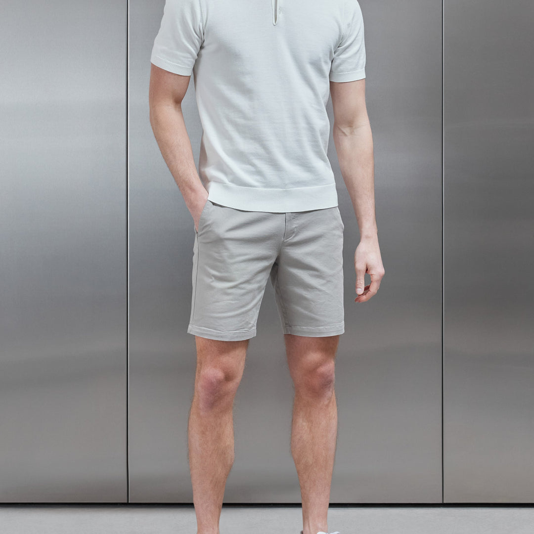 Short Length Tailored Chino Short in Stone
