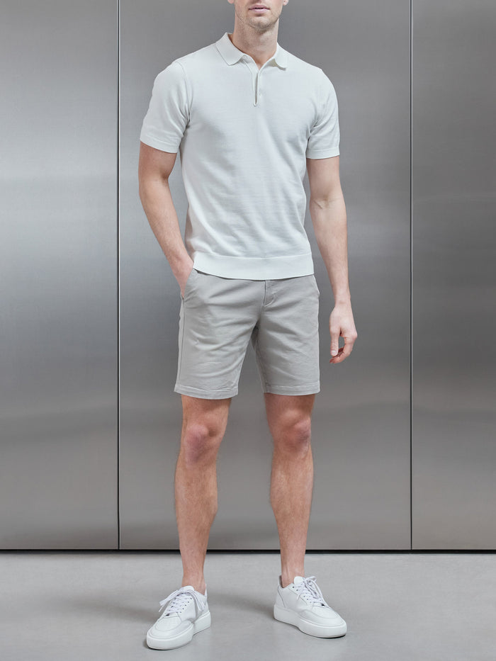 Short Length Tailored Chino Short in Stone