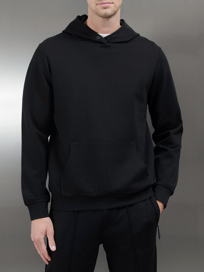 Technical Jersey Hoodie in Black