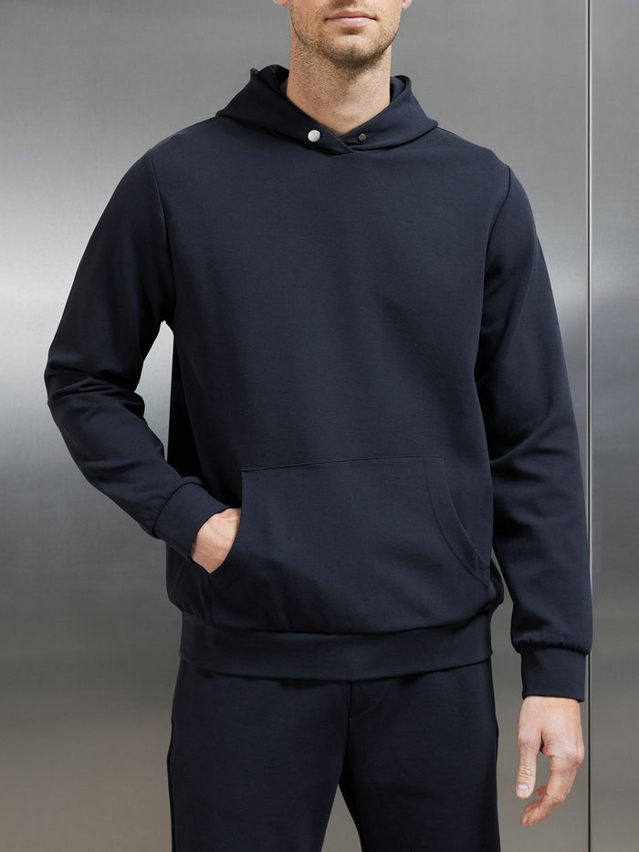 Technical Jersey Hoodie in Navy