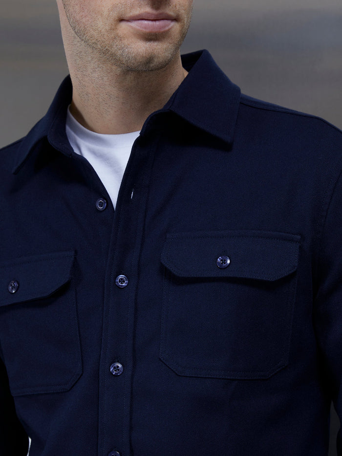 Textured Overshirt in Navy