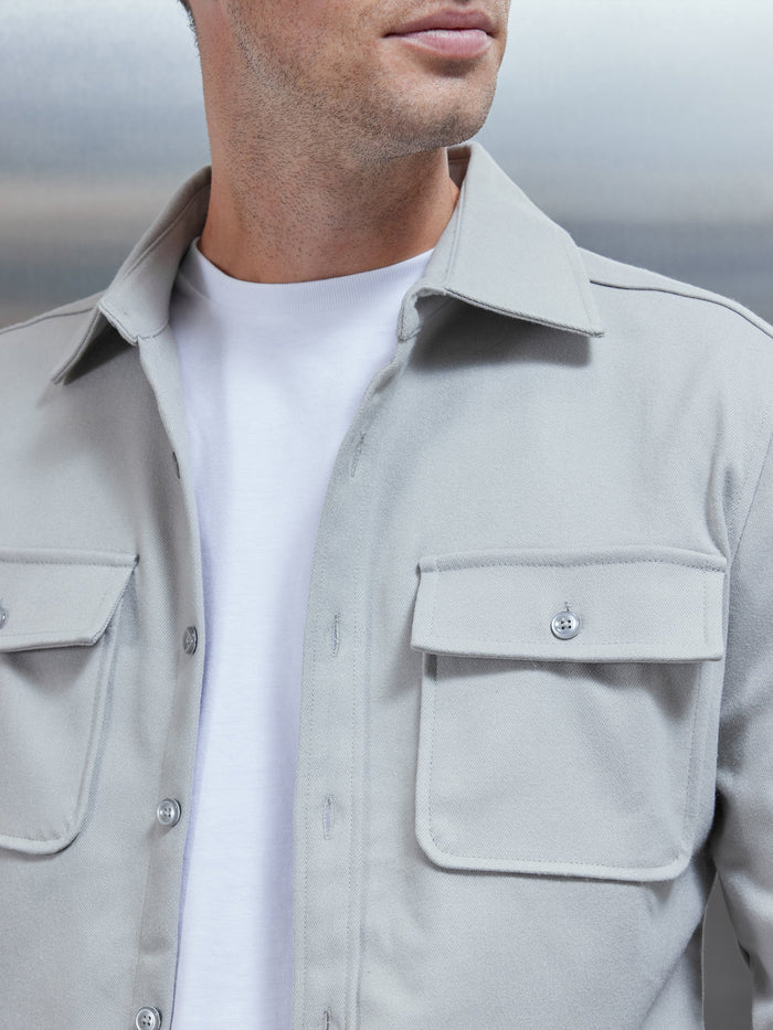 Textured Overshirt in Stone