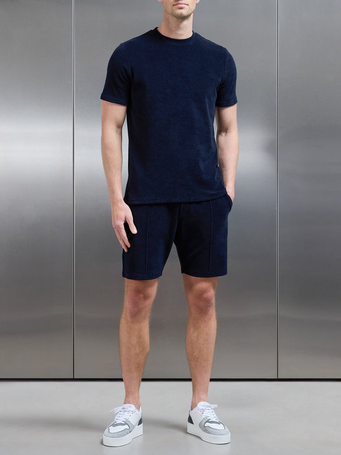 Towelling Short in Navy