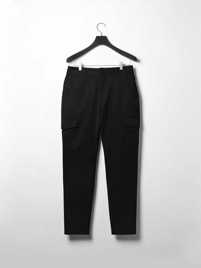 Tailored Cotton Cargo Pant in Black