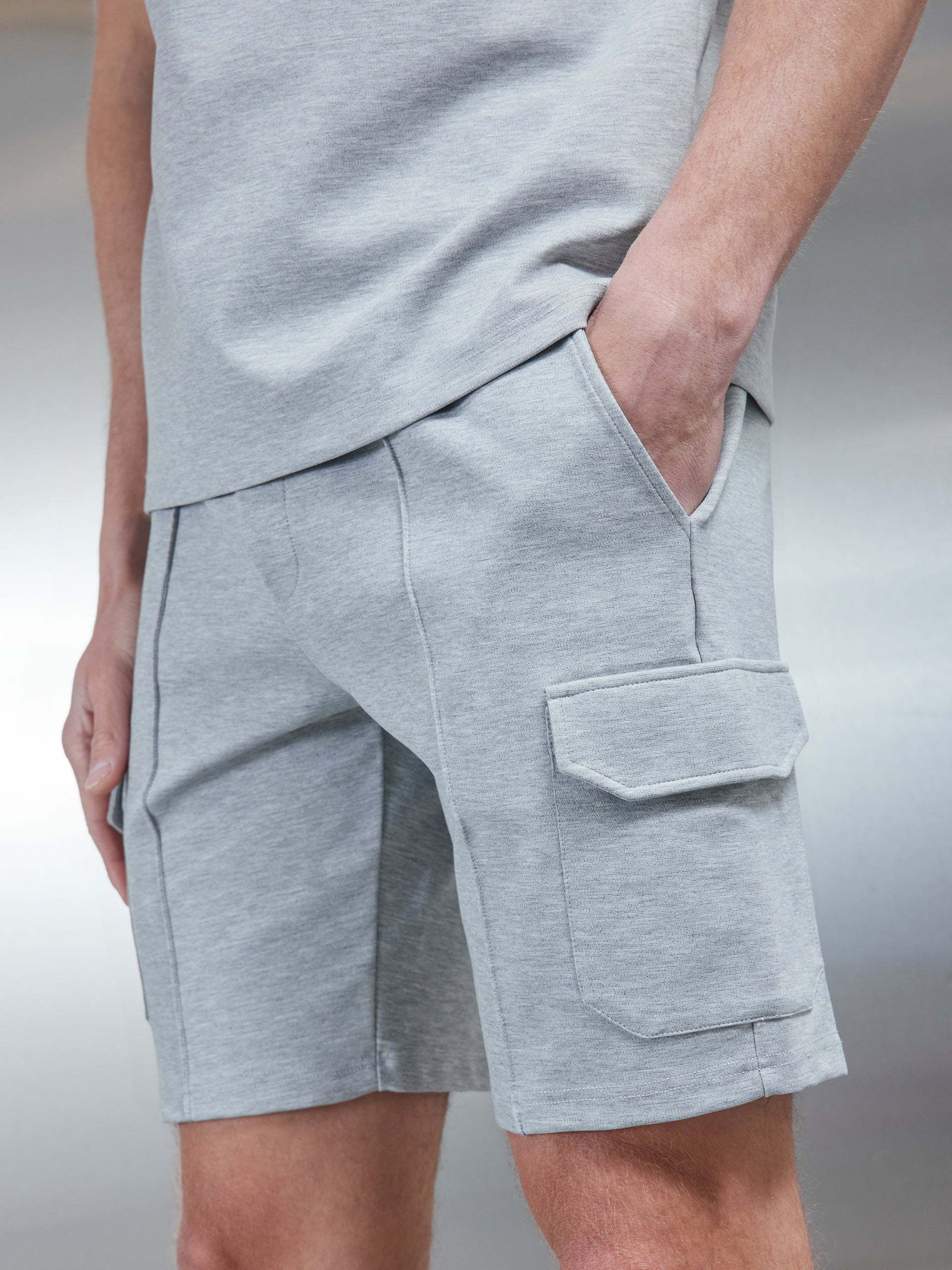 Luxe Cargo Short in Marl Grey
