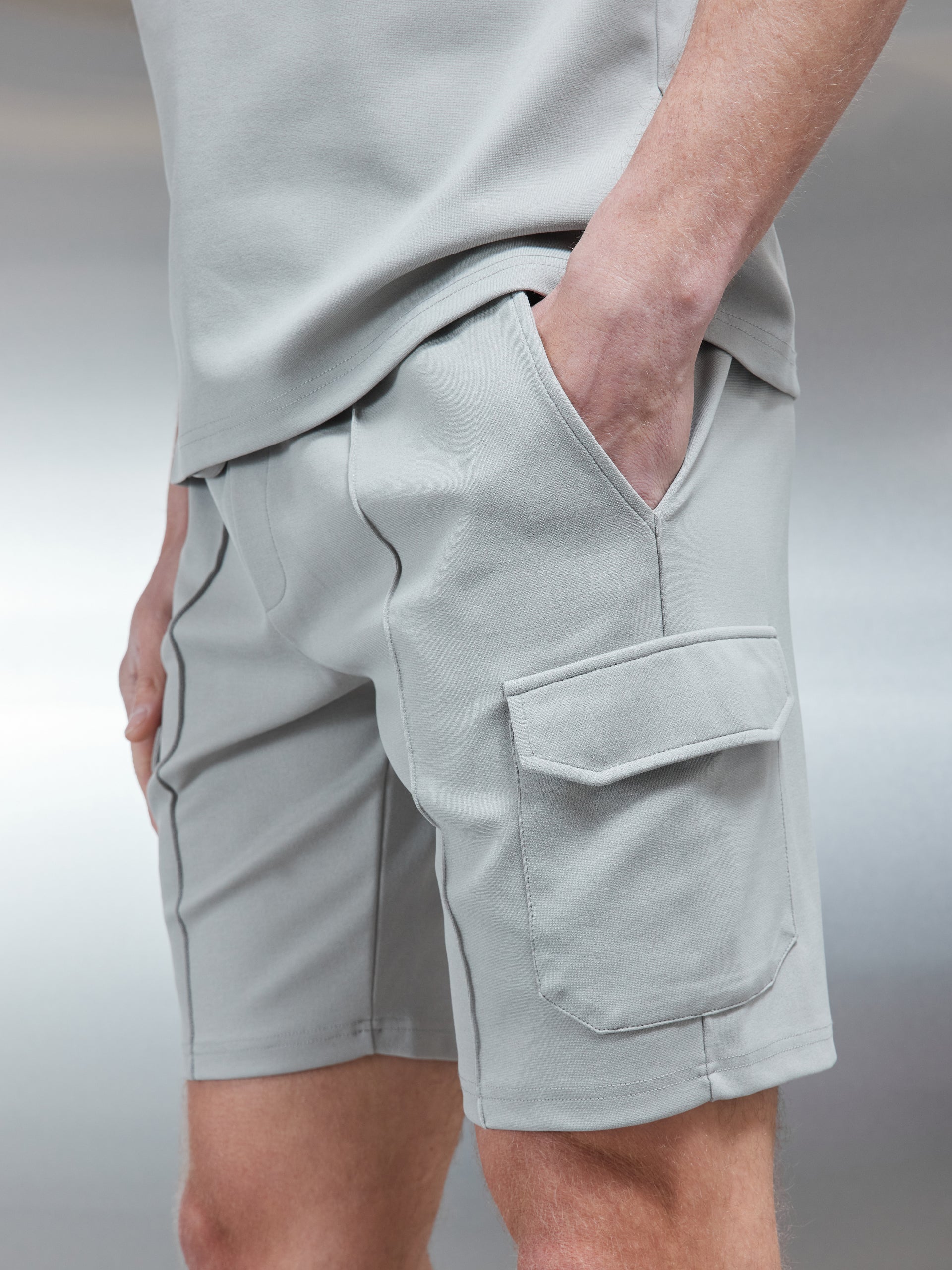Luxe Cargo Short in Stone