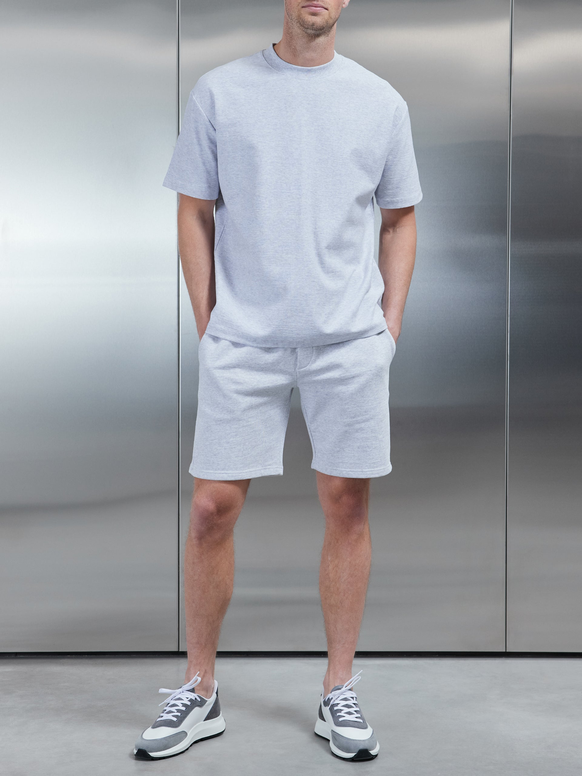 Relaxed Fit Short in Marl Grey